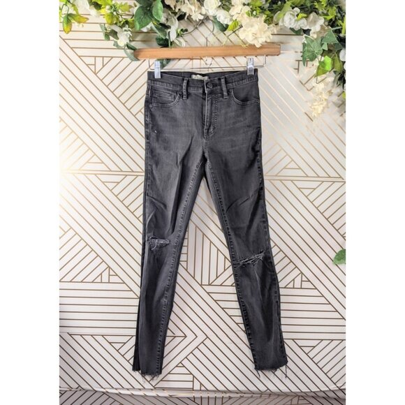 Madewell Denim - MADEWELL Women's 9" High Riser Skinny Skinny Jeans Black Zip Fly Size 25